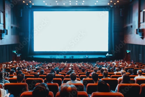 Wallpaper Mural A large empty movie theater with a crowd of people sitting in the chairs, generative ai image Torontodigital.ca