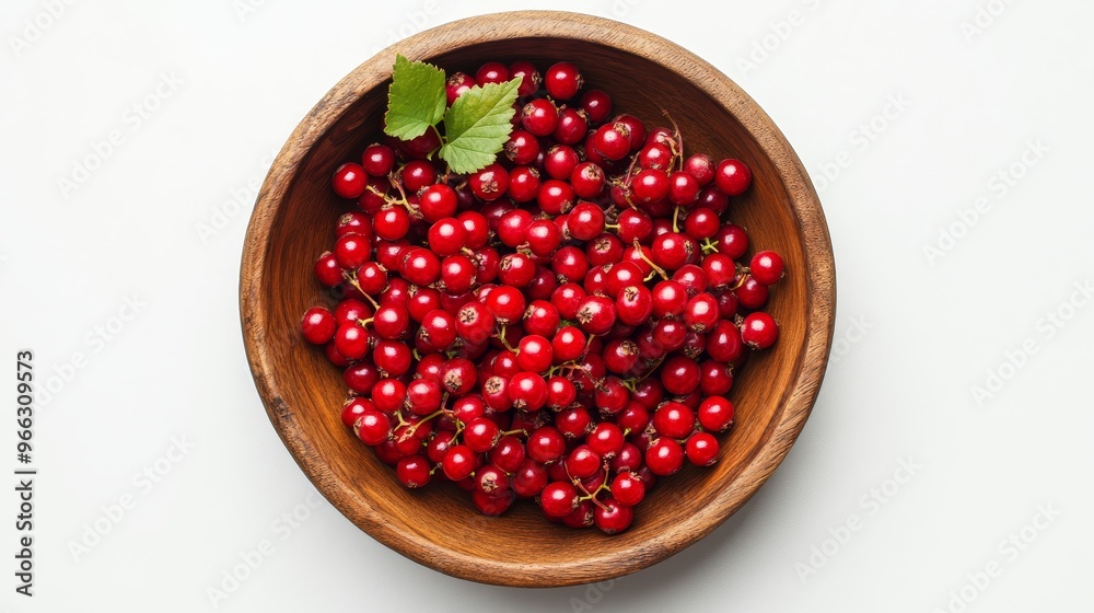 Ripe red currants in a wooden bowl, viewed from above. The vibrant color of the fruit contrasts beautifully with the warm brown of the bowl, suggesting freshness, health, and natural sweetness. Ripe red currants in a wooden bowl, viewed from above. The vibrant color of the fruit contrasts beautifully with the warm brown of the bowl, suggesting freshness, health, and natural sweetness.