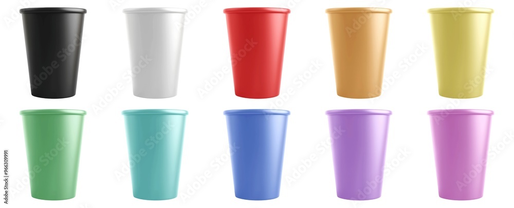 collection of vibrant plastic cups in various colors, isolated on a white background, perfect for parties, events, or daily use, Generative ai.
collection of vibrant plastic cups in various colors, isolated on a white background, perfect for parties, events, or daily use, Generative ai.