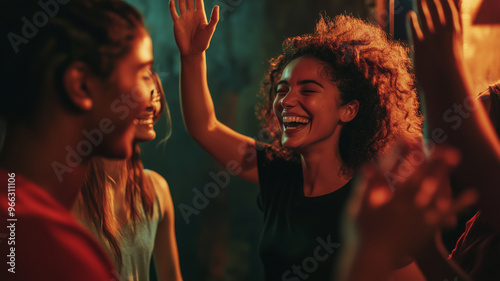 Wallpaper Mural A group of people are dancing and laughing together Torontodigital.ca