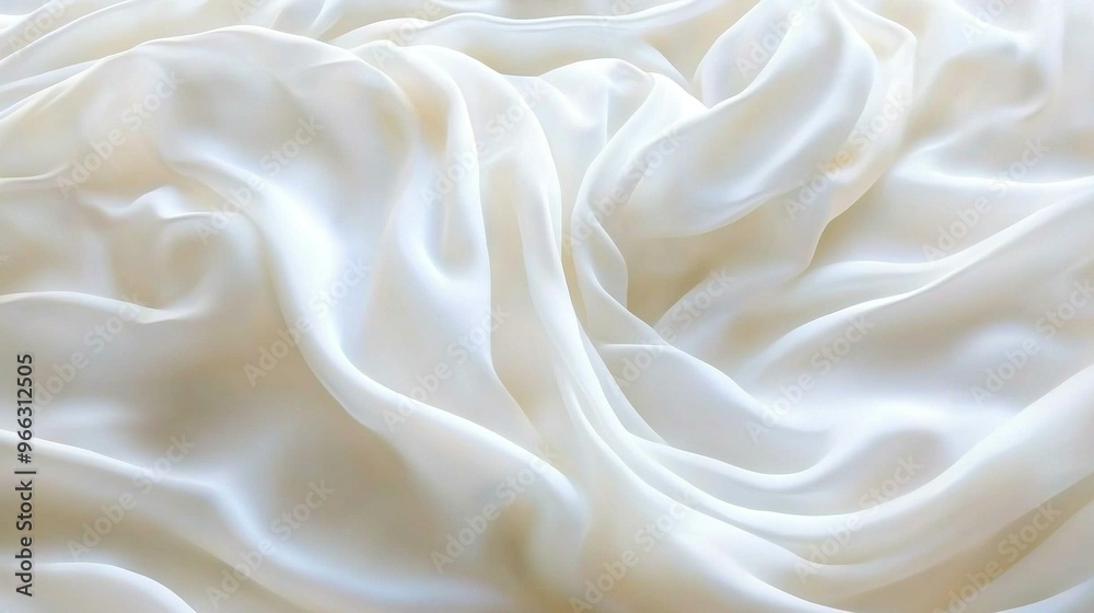   A clear photo of a white cloth with a crisp image of the top and bottom fabric
