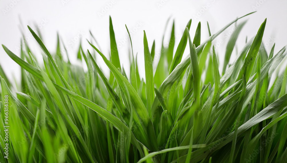 Bright green grass on isolated white background. Close-up. Bright green grass on isolated white background. Close-up.