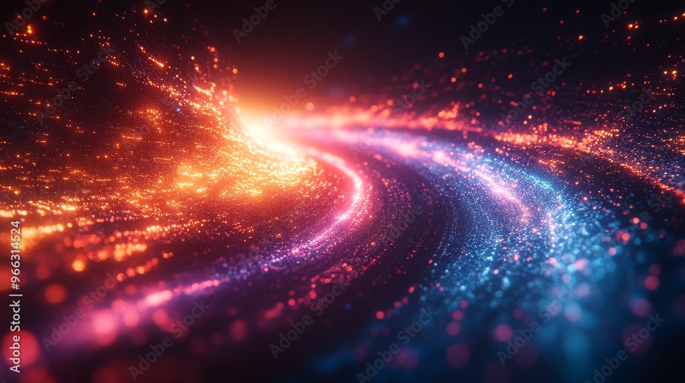 Obraz premium Digital representation of internet freedom with flowing lights and vibrant colors in a virtual space