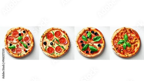 Pizza on white background