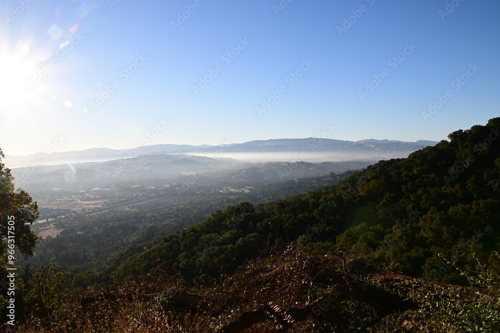 Naklejka premium sunset in the mountains