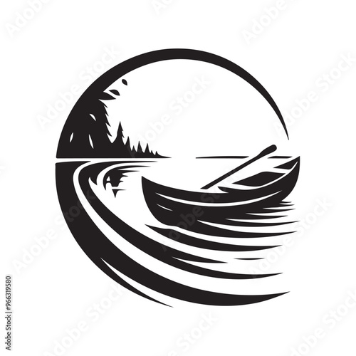 Drift Boat Silhouette Vector Illustrations – High-Quality Graphics for Designers