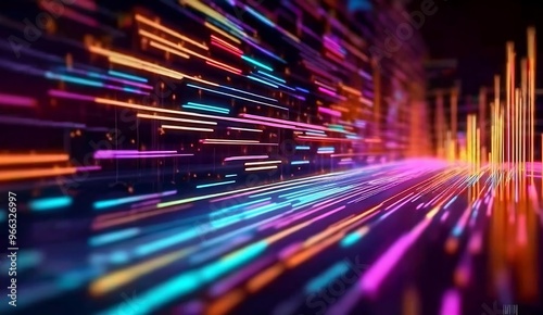 Modern digital abstract 3D background. Can be used in the description of network abilities, technological processes, digital storages, science, education....