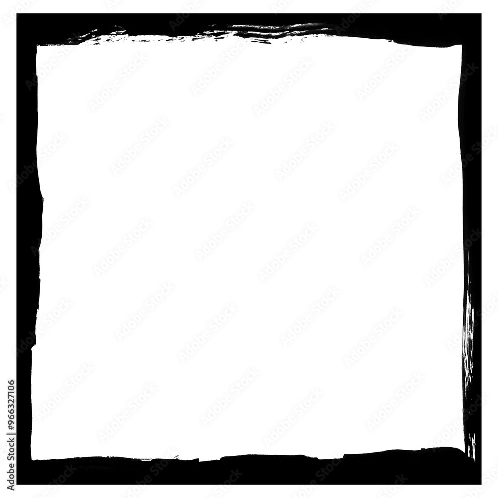 Obraz premium Black Grunge Frame Brushes Border