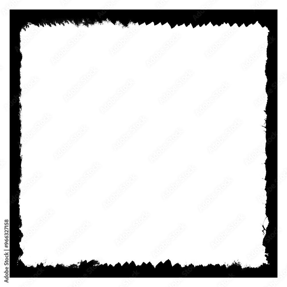 Obraz premium Black Grunge Frame Brushes Border