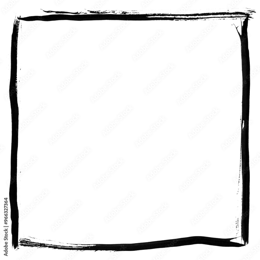 Obraz premium Black Grunge Frame Brushes Border