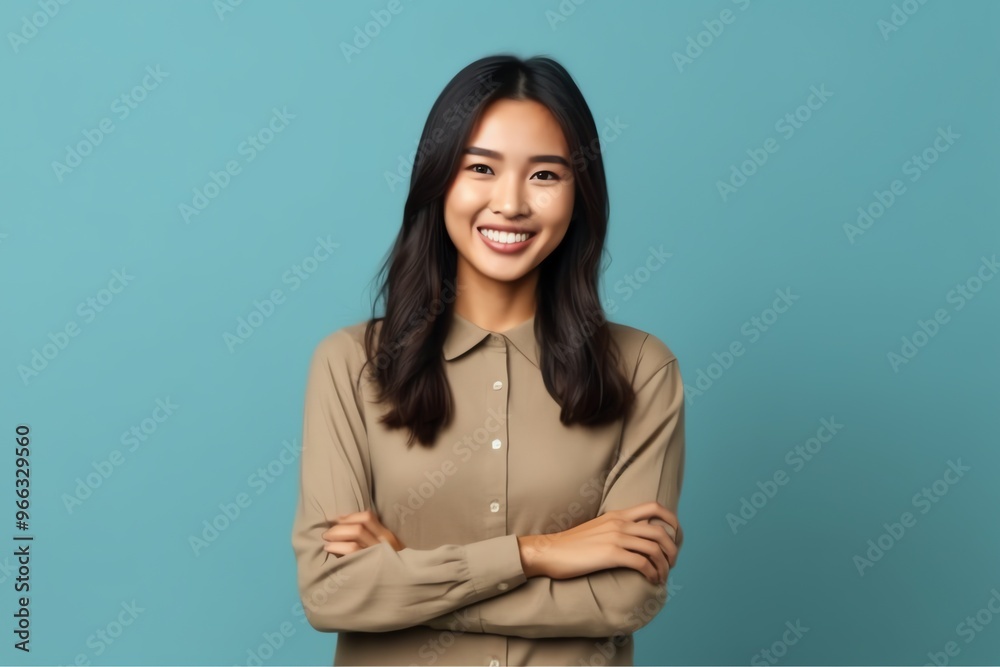Fototapeta premium Beautiful Asian woman in casual with smile cheerful