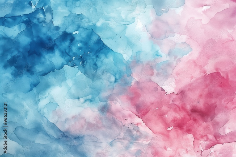 Fototapeta premium A watercolor painting of a blue and pink background with a white line