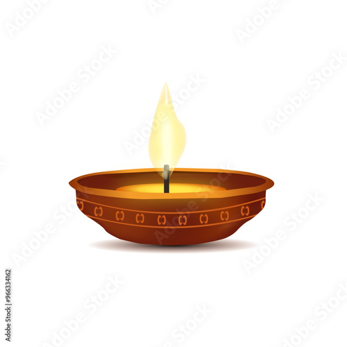 diya ligth diwali isolated 