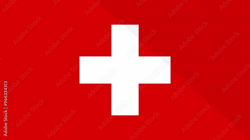 Animation of the appearance and disappearance of a flat flag 2D Switzerland Animation of the appearance and disappearance of a flat flag 2D Switzerland