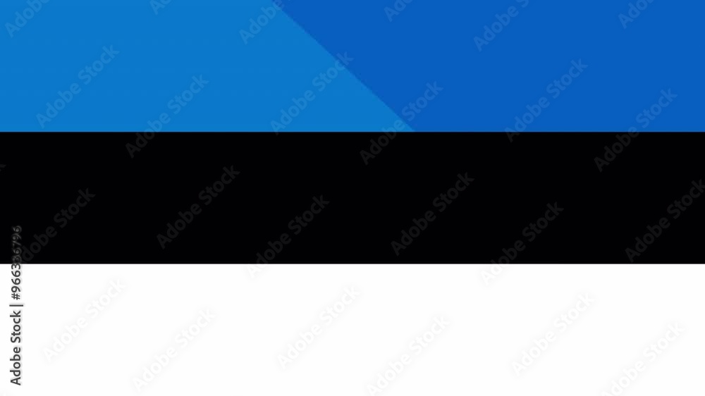 Animation of the appearance and disappearance of a flat flag 2D Estonia