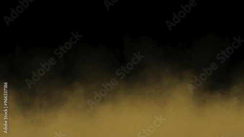 Realistic brown soil sand dust floating on black background. Moving soil dust powder particles or smoke in slow motion