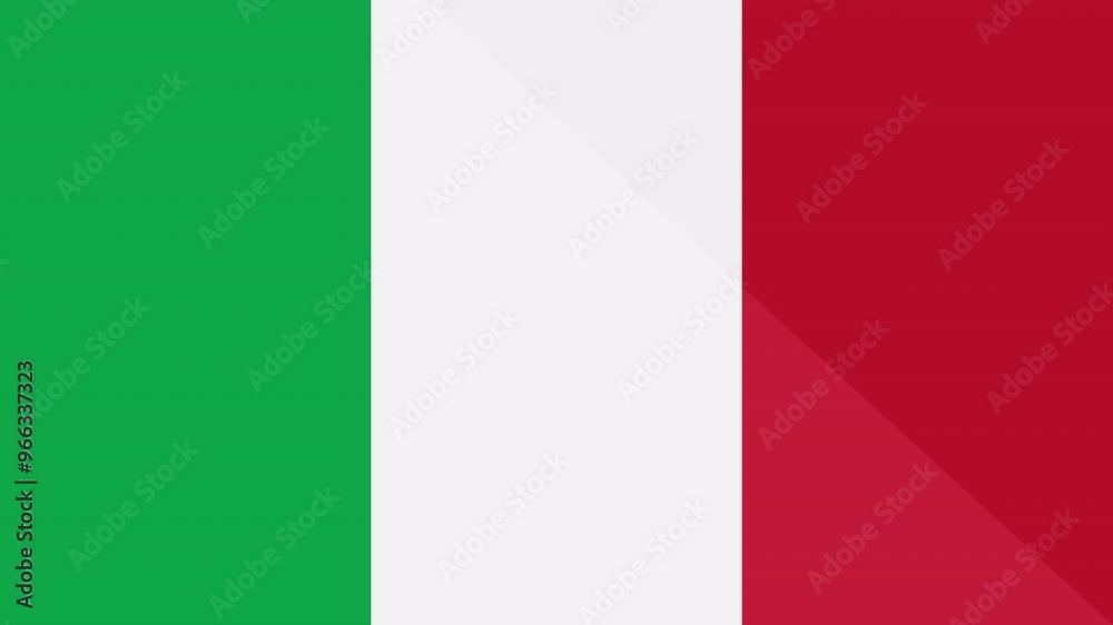 Animation of the appearance and disappearance of a flat flag 2D Italy Animation of the appearance and disappearance of a flat flag 2D Italy