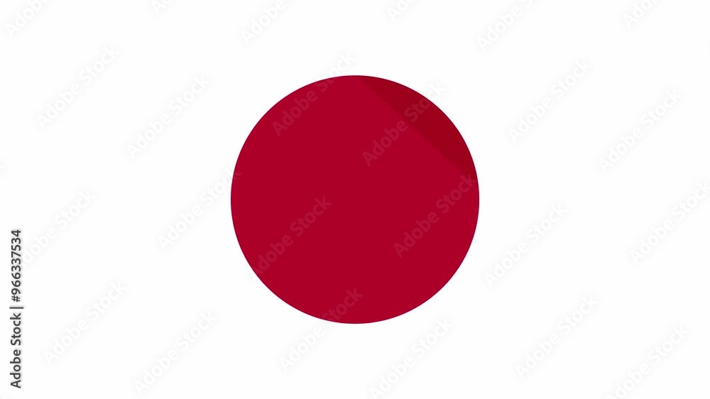 Animation of the appearance and disappearance of a flat flag 2D Japan Animation of the appearance and disappearance of a flat flag 2D Japan