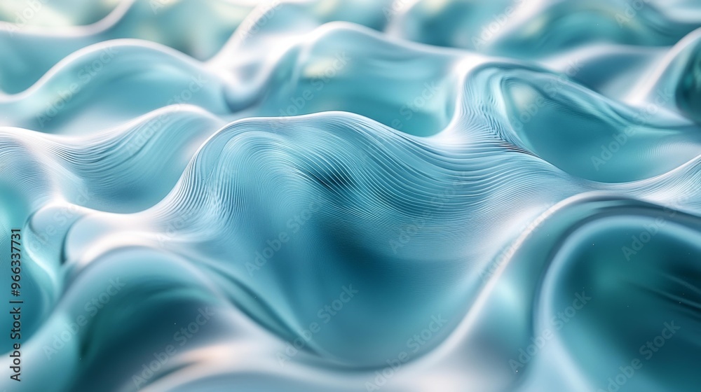 Wavy Liquid Texture in Blue Tones Generative AI Wavy Liquid Texture in Blue Tones Generative AI