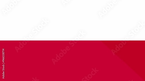 Animation of the appearance and disappearance of a flat flag 2D Poland
