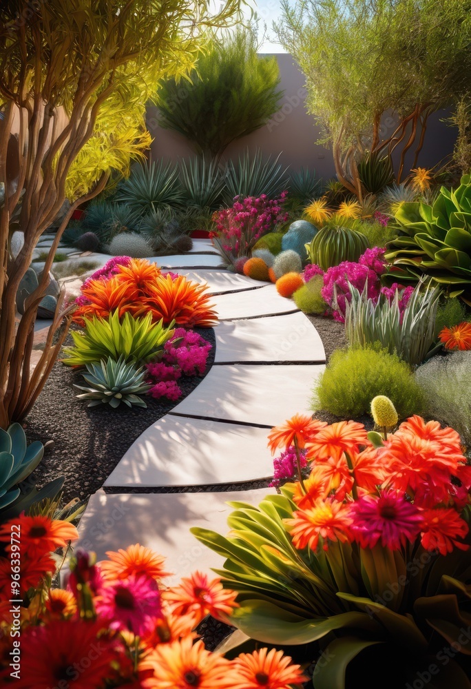 Fototapeta premium vibrant outdoor space concepts showcasing engaging landscape designs colorful creative interactive elements enhanced enjoyment, architecture, garden