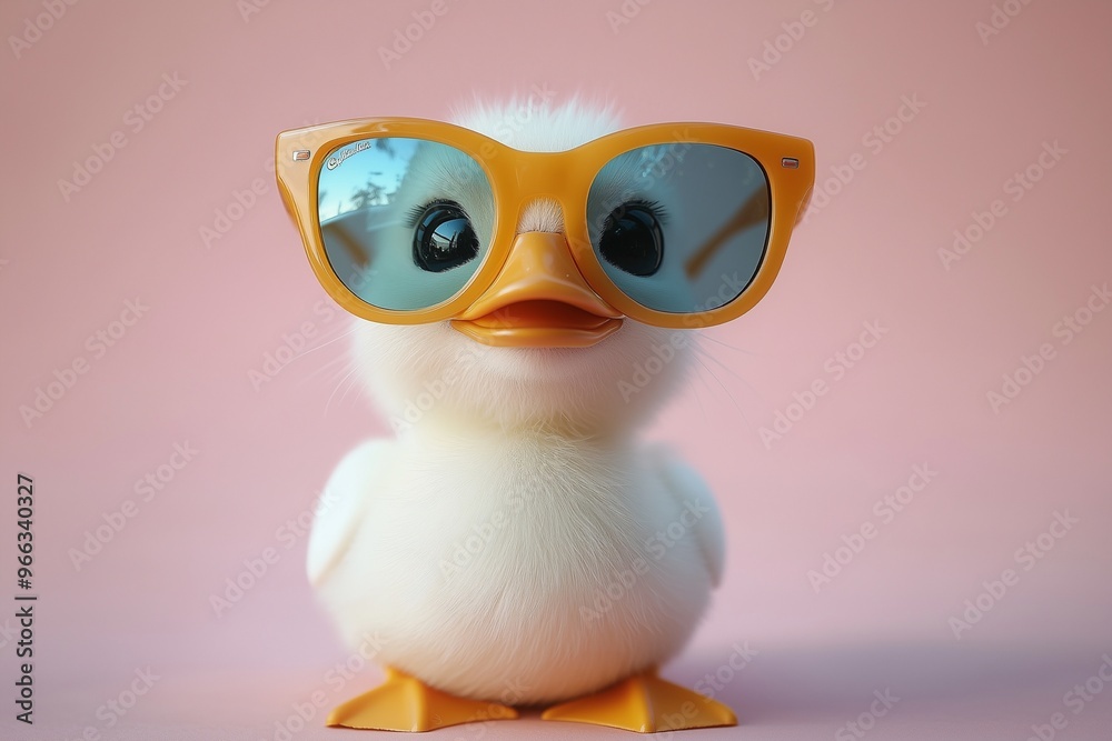 cute duck with sunglasses isolated cute duck with sunglasses isolated