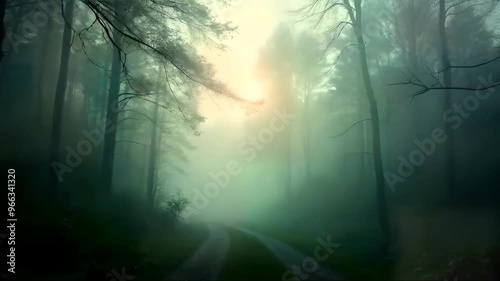 misty forest in the morning