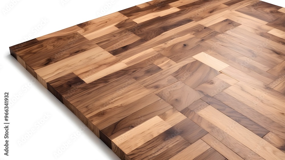 Fototapeta premium superior modular flooring. Natural hardwood floors with opulent patterns and textures. isolated isometric view on a white background 
