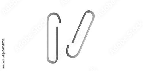 Pair Of Paper Clips Thin line Icon Isolated On White Background.	