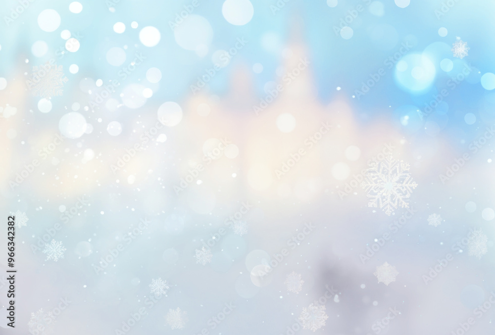 PNG Winter snowflakes bokeh background illustration PNG Winter snowflakes bokeh background illustration
