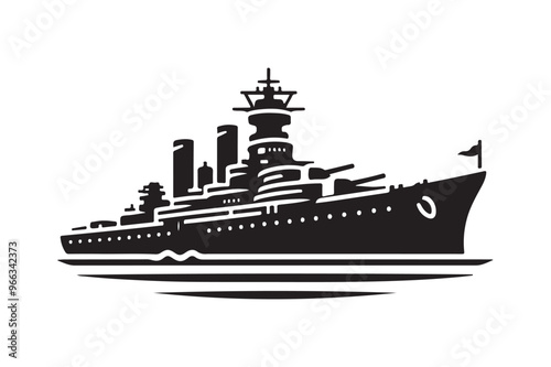Unique Battleship Silhouette Vectors for T-shirt, Poster, and Logo Design