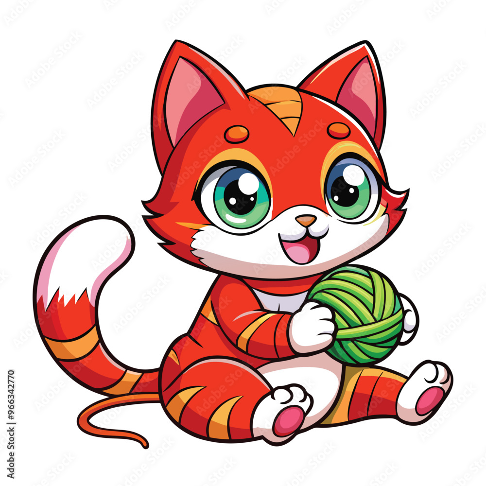 Obraz premium water-color-cute-cat-vector.