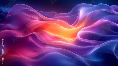 Wallpaper Mural Colorful Flowing Fabric-Like Waves Generative AI Torontodigital.ca