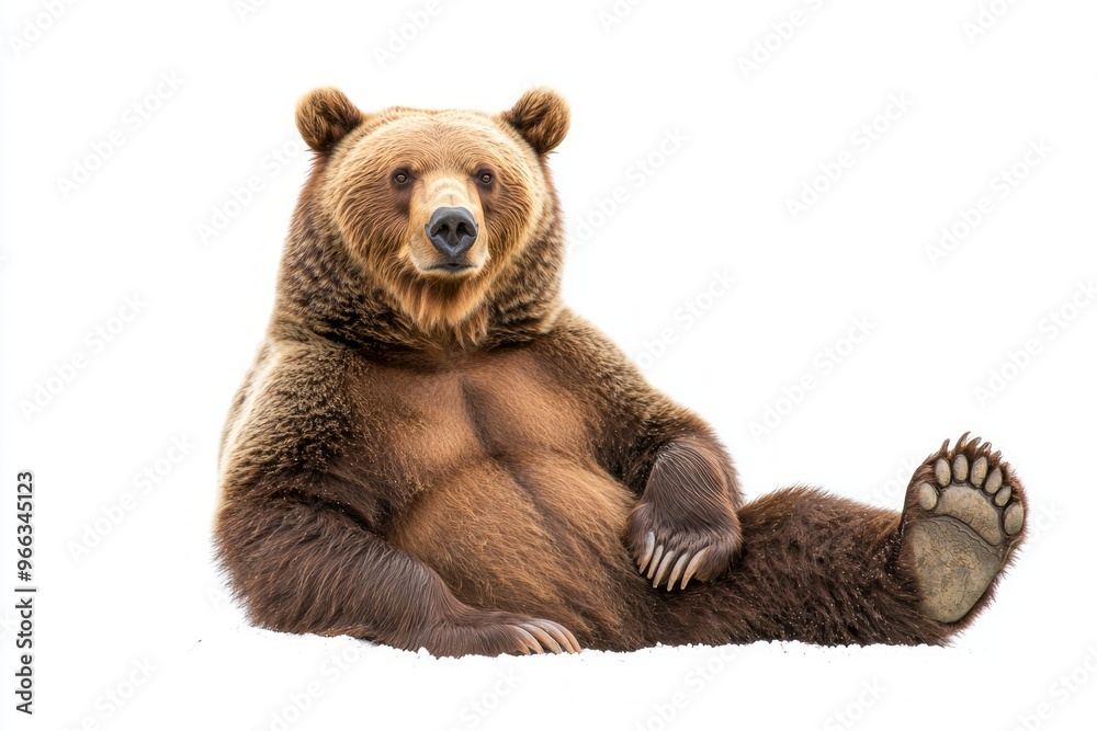 brown bear sits comfortably, its paws resting on the ground as it showcases its thick fur. The serene expression and relaxed posture highlight the beauty of this powerful animal. brown bear sits comfortably, its paws resting on the ground as it showcases its thick fur. The serene expression and relaxed posture highlight the beauty of this powerful animal.