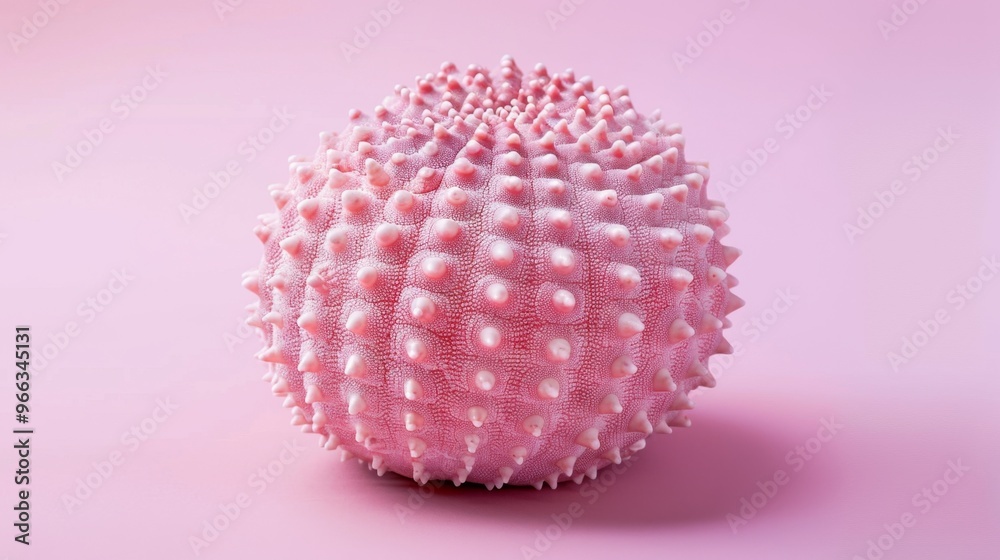 Isolated Sea Urchin on Pastel Pink Background Isolated Sea Urchin on Pastel Pink Background