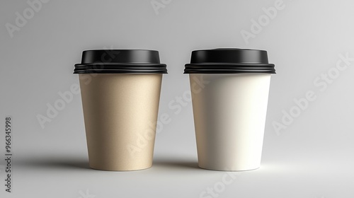 Two Coffee Cups with Lids – Generative AI