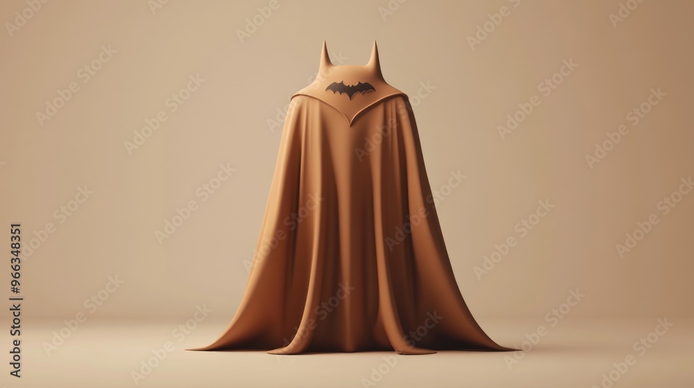 A minimalist depiction of a superhero cape with a bat symbol, emphasizing strength and mystery. A minimalist depiction of a superhero cape with a bat symbol, emphasizing strength and mystery.