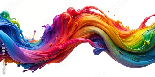 3D Rendered Abstract Rainbow Paint Splash, 3D Render, Paint Splash, Abstract Art