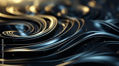 Fototapeta Naklejka Na Ścianę i Meble -  black metallic swirl particle macro background.