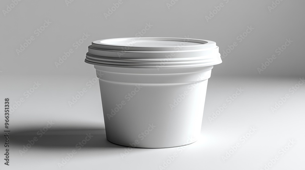 White Cup with Lid on Minimalistic Background Generative AI White Cup with Lid on Minimalistic Background Generative AI