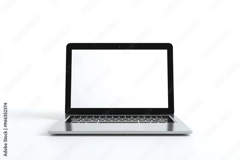 Laptop with blank screen, isolated on white Laptop with blank screen, isolated on white