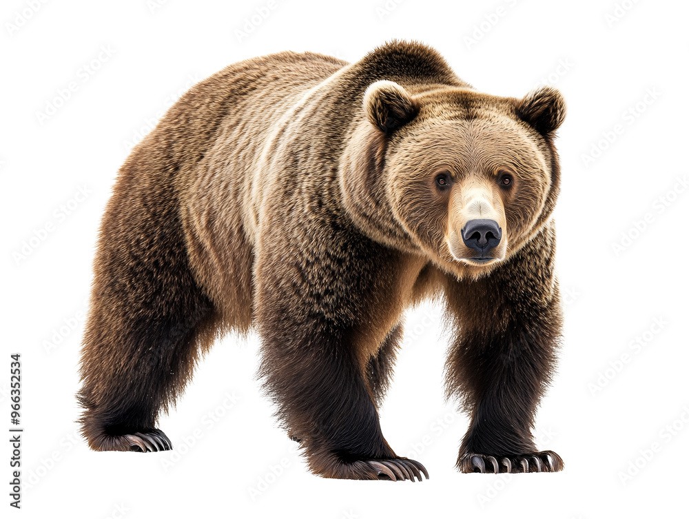 a brown bear standing on a white background a brown bear standing on a white background