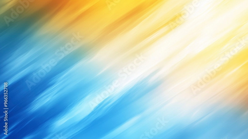 Abstract blurry background with a gradient of blue and yellow