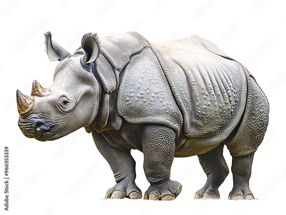 Fototapeta premium a rhinoceros standing on grass