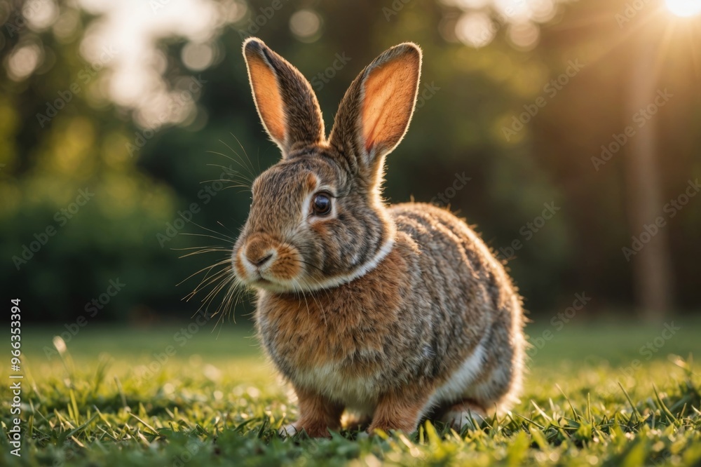 Fototapeta premium photo of a bunny or rabbit front and back for digital printing wallpaper, custom design