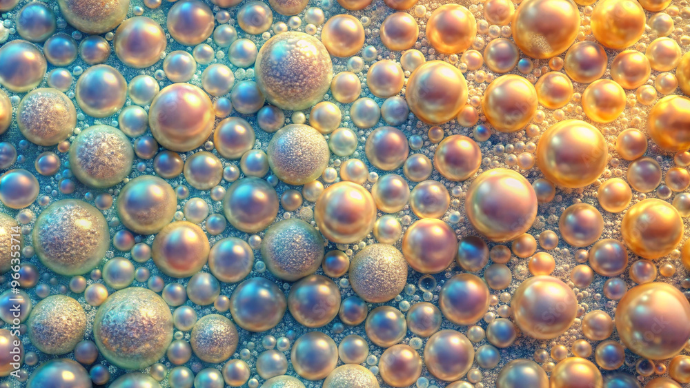 Abstract image of bubbles in soft pastel colors with reflections and textures Abstract image of bubbles in soft pastel colors with reflections and textures