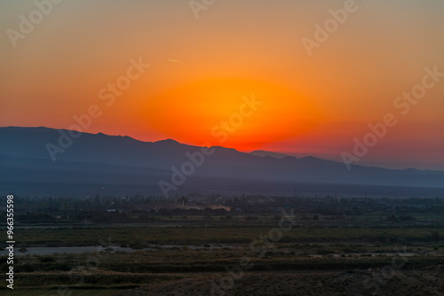 View of the mountains on sunset