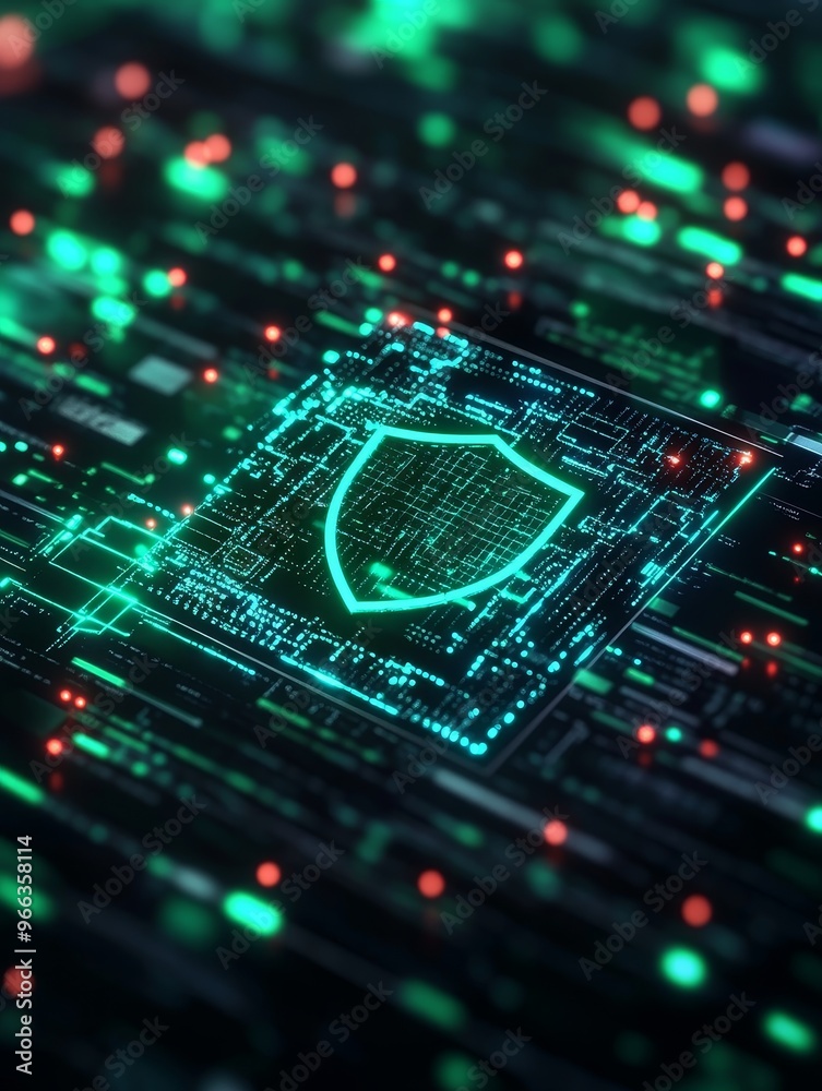 A futuristic glowing shield symbolizing cybersecurity, data protection, digital security, network defense, and online safety. A futuristic glowing shield symbolizing cybersecurity, data protection, digital security, network defense, and online safety.