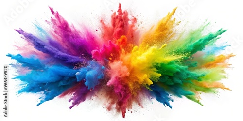 Chromatic Explosion, Colorful Powder, Abstract Art, Holi Festival,