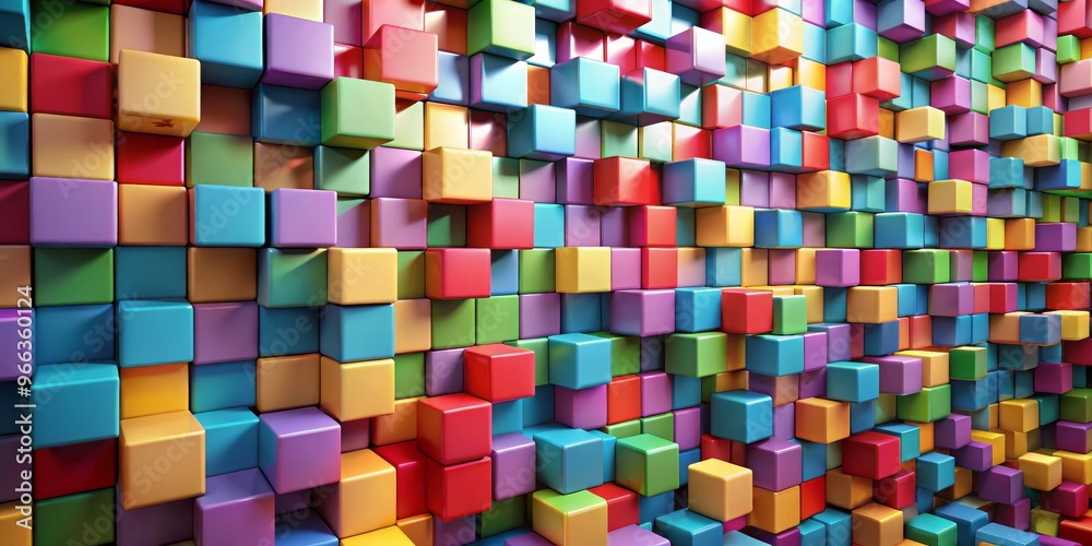 Colorful 3D Cube Abstract Background, 3D Rendering, Geometric Shapes, Abstract Art, Colorful Cubes Colorful 3D Cube Abstract Background, 3D Rendering, Geometric Shapes, Abstract Art, Colorful Cubes